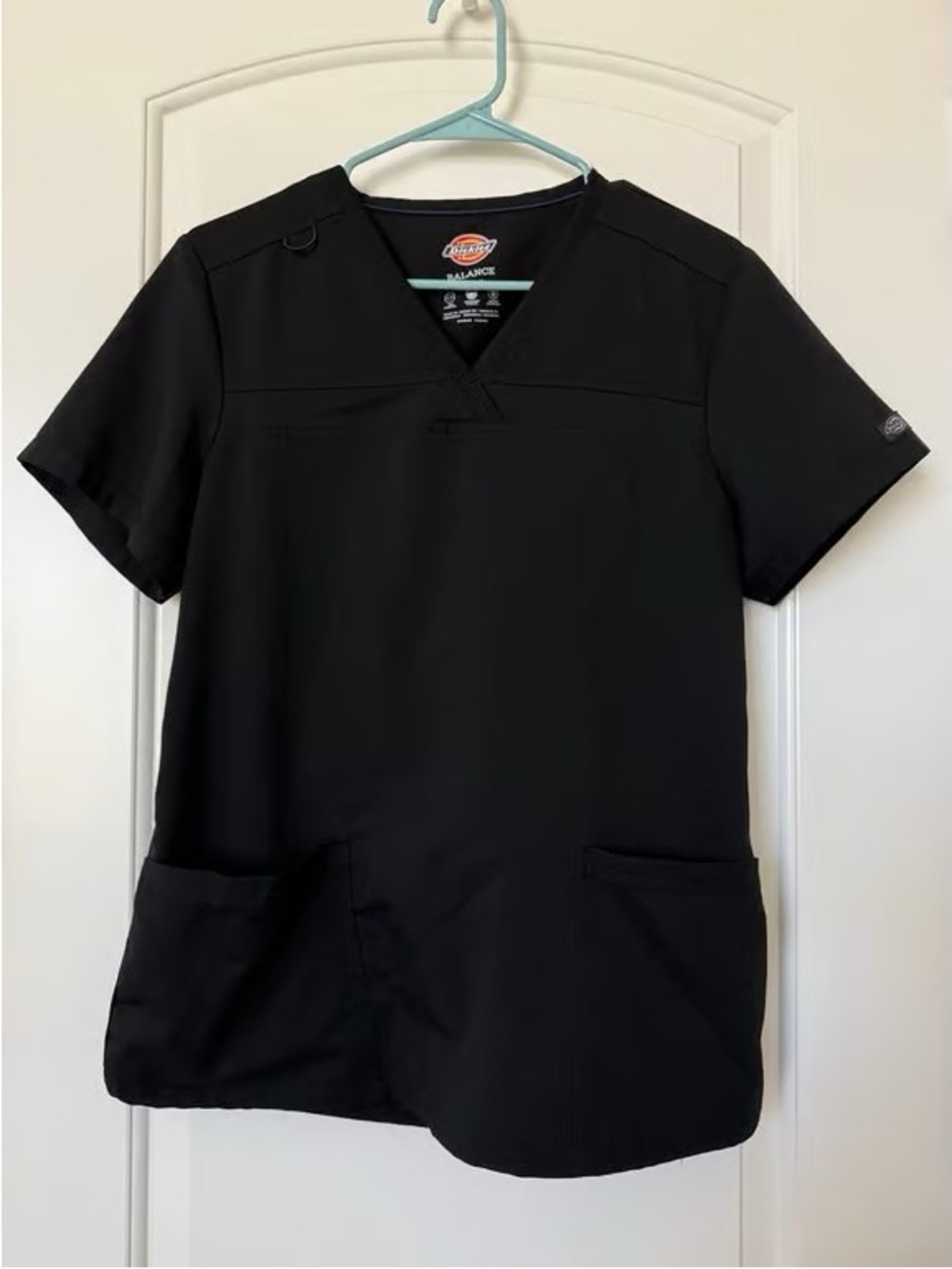 Dickies Black V-Neck Short Sleeve Scrub Top